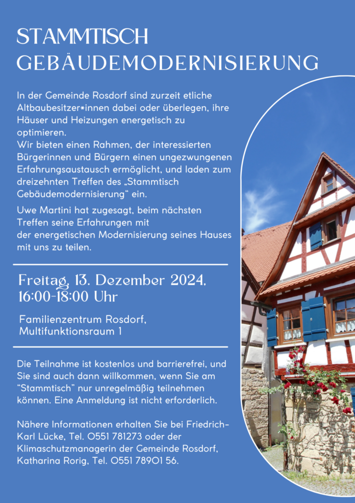 Flyer Stammtisch Gebäudemodernisierung 13. Treffen